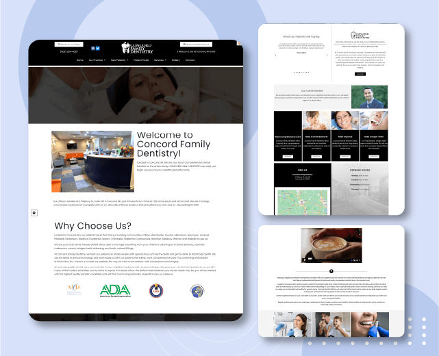 Concordfamilydentistrynh.com - Website Design - WP-Business Plus - 20 Page Scope